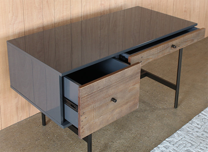 Bronze Iron And Wood Modern Desk