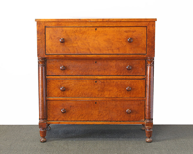 DR07 - Handmade Birds Eye Maple Empire Chest circa 1840-1860
