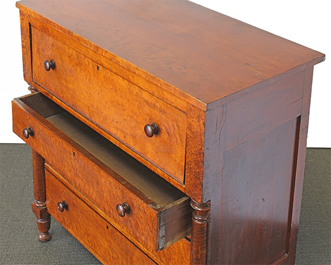 DR07 - Handmade Birds Eye Maple Empire Chest circa 1840-1860