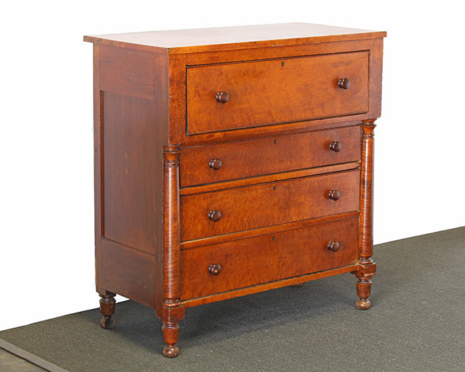 DR07 - Handmade Birds Eye Maple Empire Chest circa 1840-1860