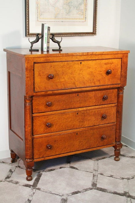 Handmade Birds Eye Maple Empire Chest circa 1840-1860