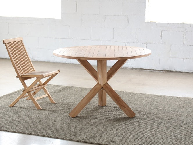 Natural Teak Round Dining Table