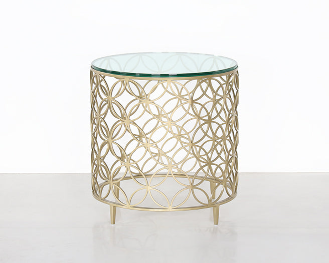 Gold Interlocking Circles End Table