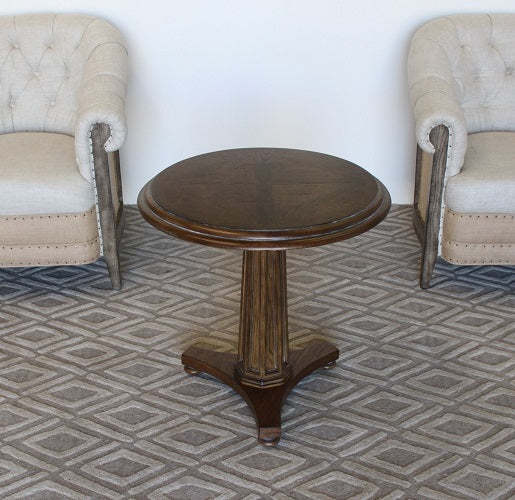Oak Round End Table
