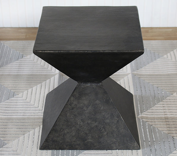 Raw Black Metal End Table
