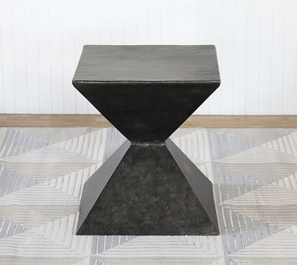 Raw Black Metal End Table
