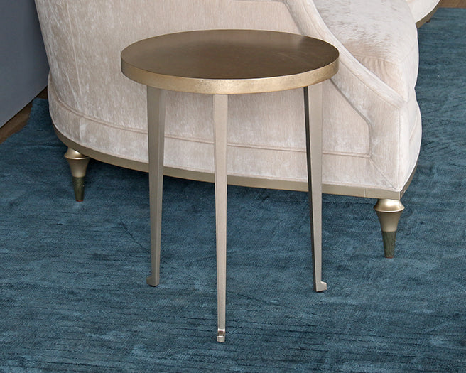 Gold Leaf End Table With Alternating Pattern