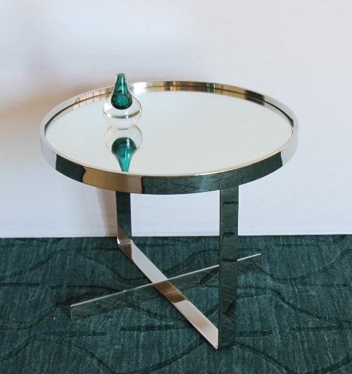 Medium Mirror Top End Table