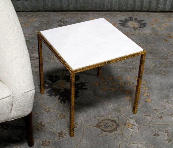Hammered Gold Square End Table