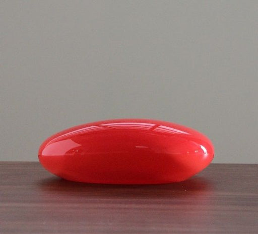 FIG202LA - Rose Red Hand Blown Glass Stone Object