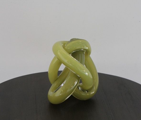 FIG207LA - Small Pea Green Hand Blown Glass Wrap Object