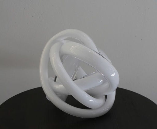 FIG208LA - Large White Hand Blown Glass Wrap Object