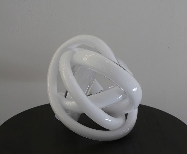 FIG208LA - Large White Hand Blown Glass Wrap Object