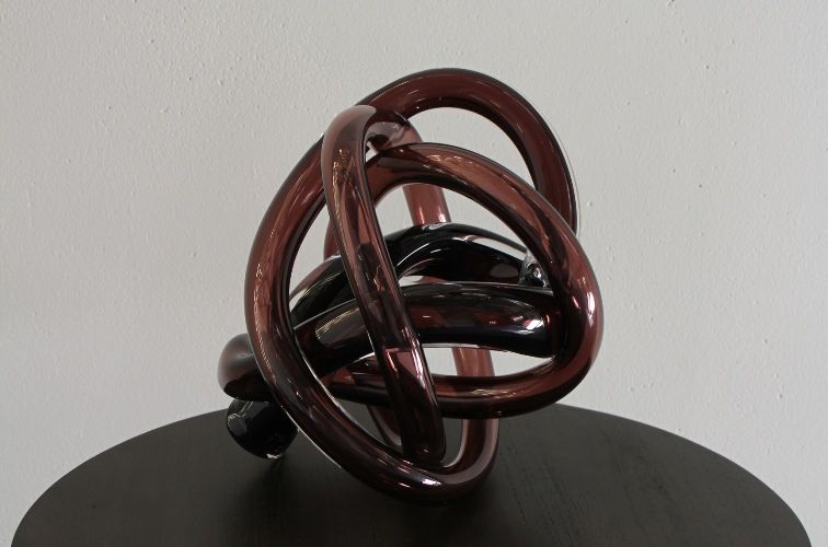 FIG210LA - Large Brown Hand Blown Glass Wrap Object