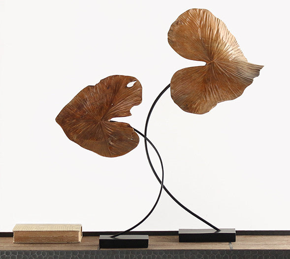 Large Carved Leaf Sculpture - Cleared Décor