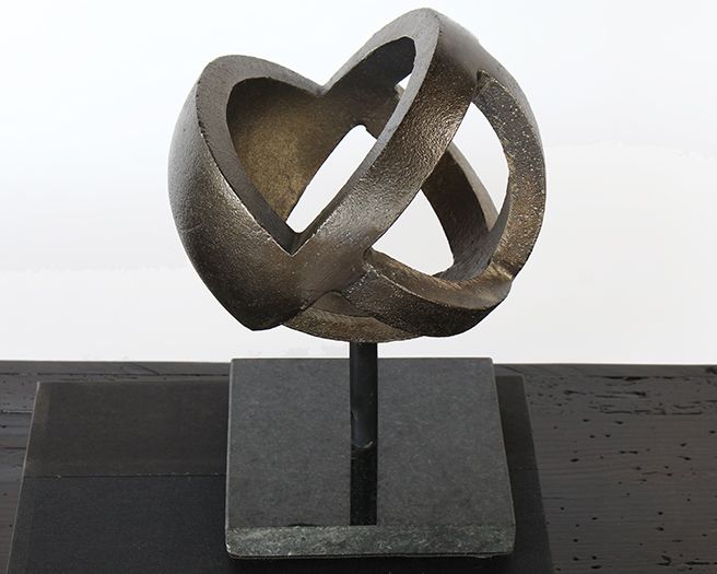 Small Antique Brass Ball Sculpture - Cleared Décor