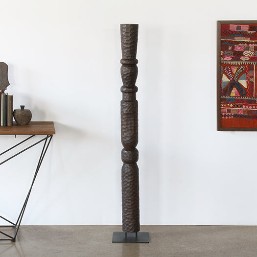 60" H Primitive Totem Sculpture - Cleared Decor