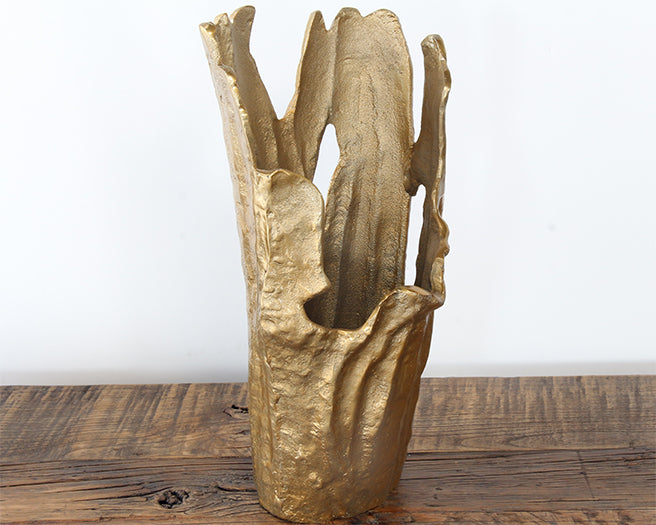 Gold Abstract Sculptural Vase - Cleared Decor