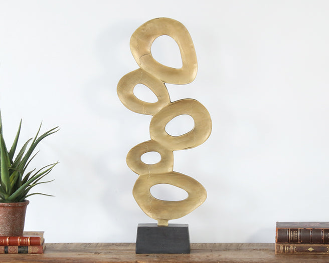31"H Gold Abstract Sculpture - Cleared Decor