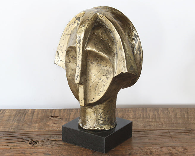 Gold Abstract Head Sculpture - Cleared Decor