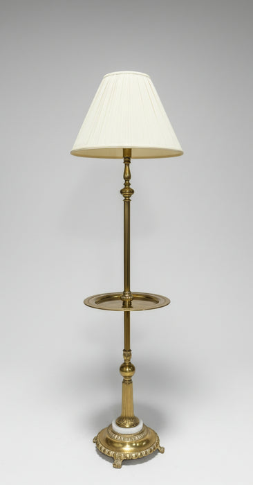 Brass Floor Lamp with Tray