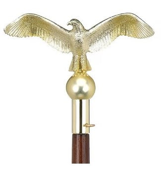 9' Wood Flagpole with Eagle Finial and Base