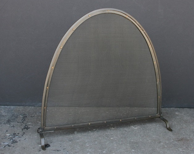 Iron Mesh Riveted Fireplace Screen