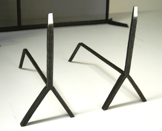 Forged Steel Andirons (Set of 2)