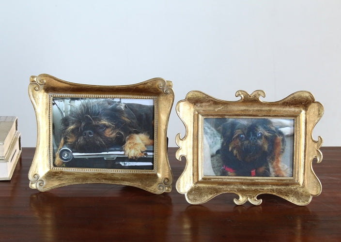 Set of 2 Ornate Gold Leaf Picture Frames - 4x6 and 5x7