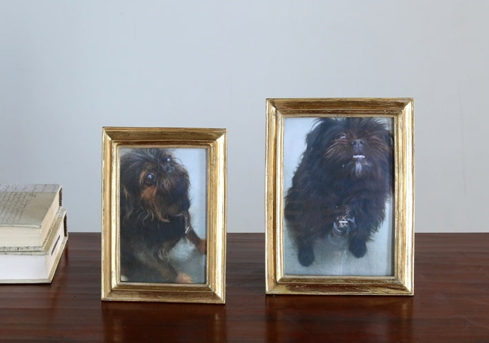 Set of 2 Gold Leaf Photo Frames - 4x6 and 5x7