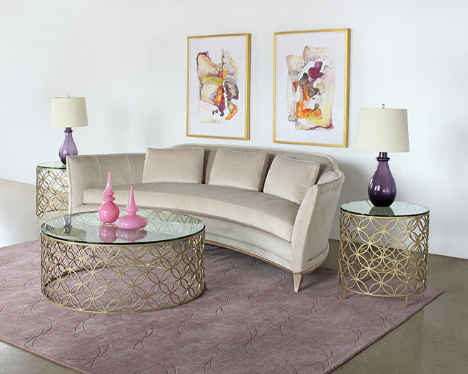 Gold Interlocking Circles End Table