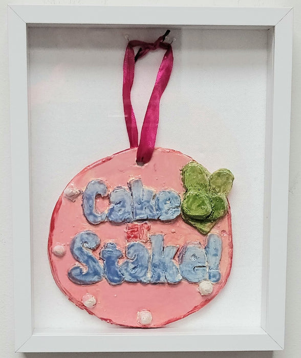 Cake At Stake - Mixed Media Ceramic Art 11W x 9H - Clèared