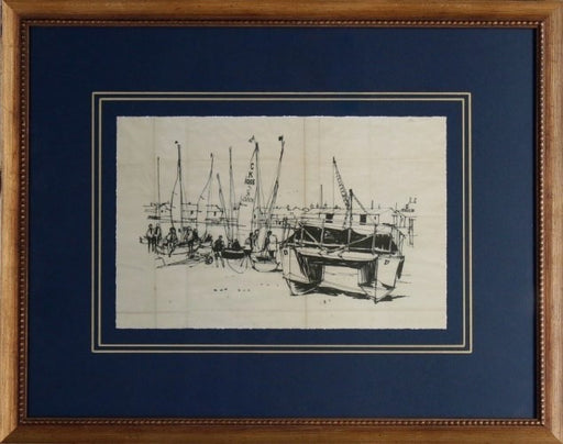 LAND549LA Boats at Harbor 1 24W x 19H