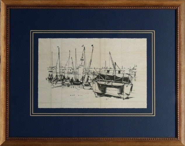 LAND549LA Boats at Harbor 1 24W x 19H