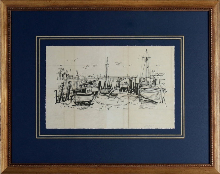 Boats at Harbor 3 24W x 19H