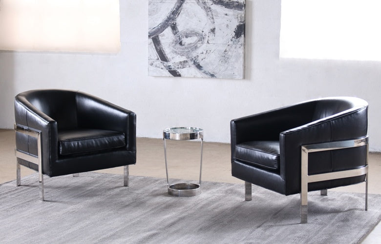 LC04ATL - Mitchell Gold Avery Chair in Black Leather