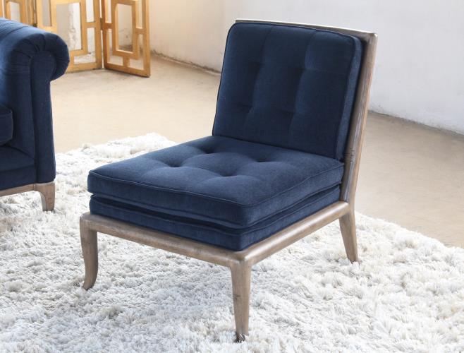 Victoria Slipper Chair in Navy