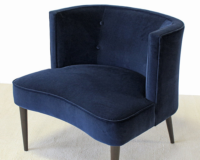 Blue Velvet Lounge Chair