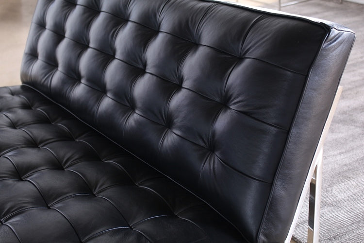 LS03ATL - Mitchell Gold Major Love Seat in Black Leather