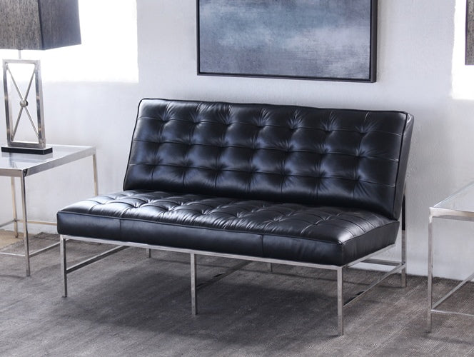 LS03ATL - Mitchell Gold Major Love Seat in Black Leather
