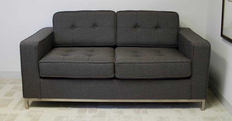 Gray Florence Knoll Style Loveseat