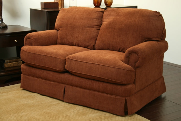 Cinnamon Rolled-Arm Loveseat