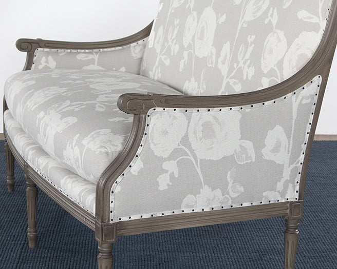 LS23ATL - French Style Floral Print Linen Loveseat