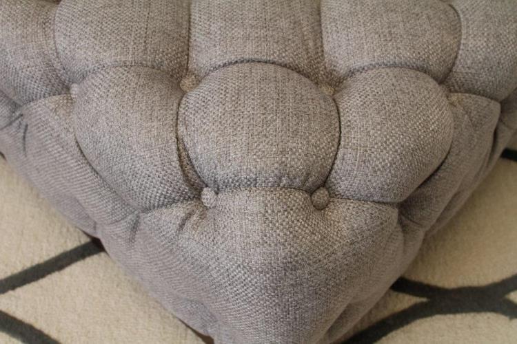 Tufted Cocktail Ottoman in Pewter
