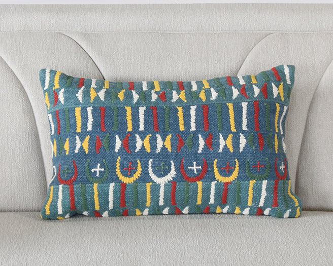 Green And Blue Abstract Pillow