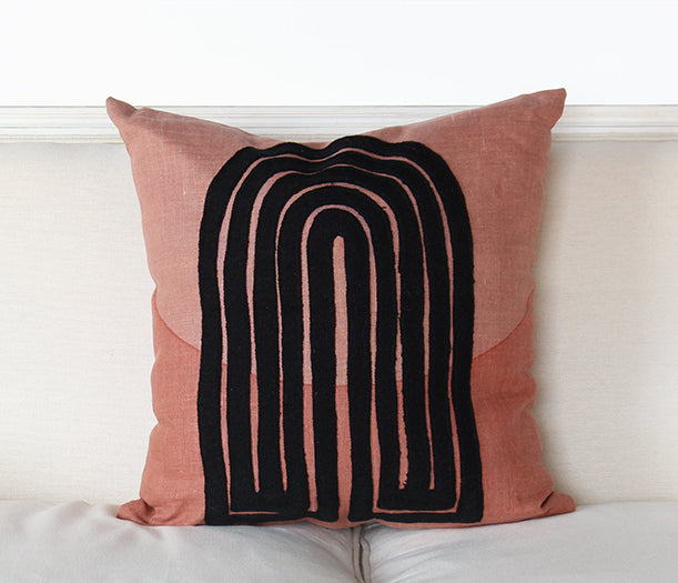 Rust And Black Arch Pillow