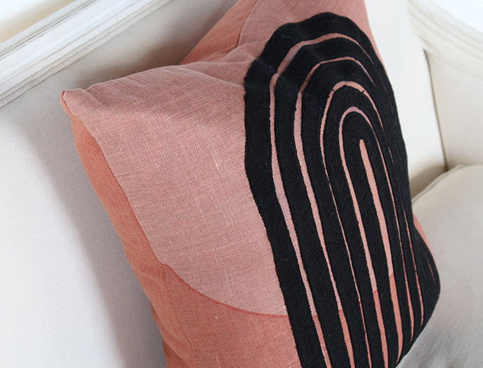 Rust And Black Arch Pillow