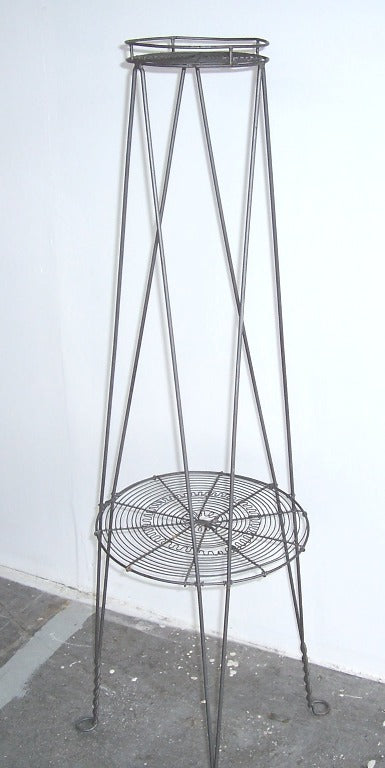 French Wire Two Tiered Plant Stand