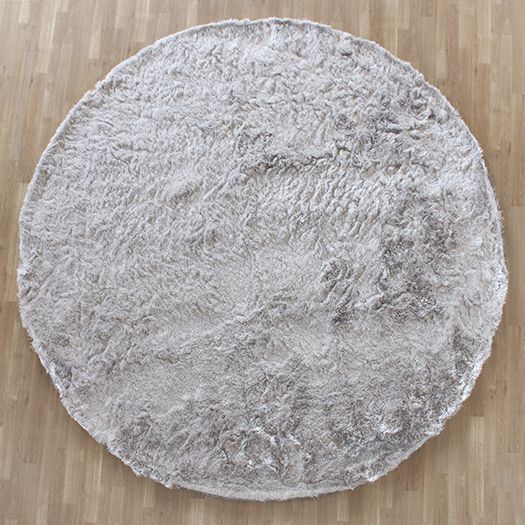 8' Round Grey Platinum Plush Rug