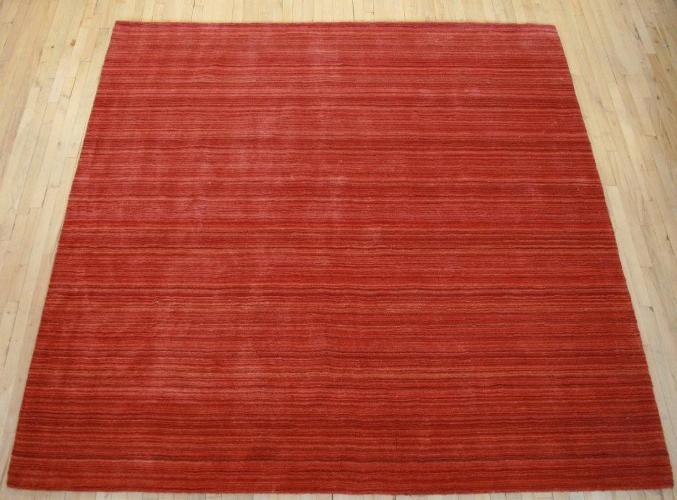 8'2" x 8'2" Brick Red Hand Tufted Gabbeh Square Rug